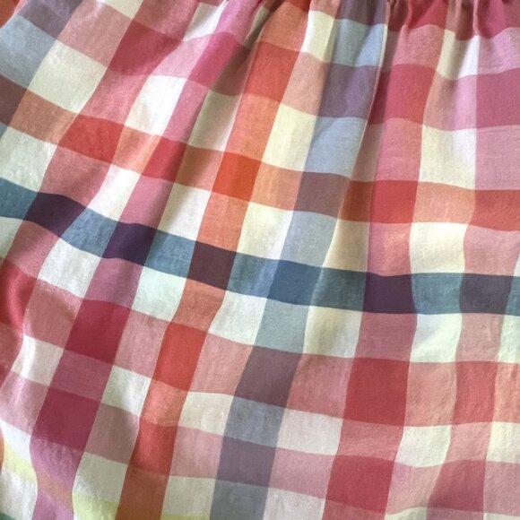 J. Crew Crewcuts Girls' Gingham Cotton Top, Rainbow, Size 8 - Picture 3 of 7